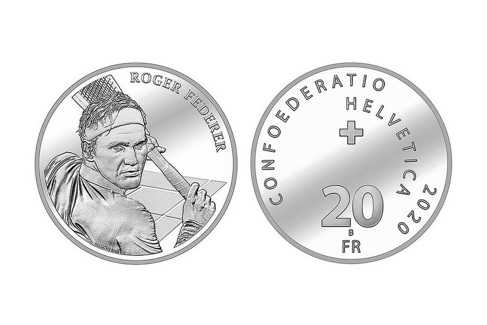 フェデラーが母国スイスで硬貨に、存命中の人物としては初 写真2枚 ...