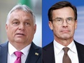ハンガリーのオルバン・ビクトル首相（左、2022年5月30日撮影）とスウェーデンのウルフ・クリステション首相（2022年10月20日撮影）。(c)Kenzo TRIBOUILLARD / AFP