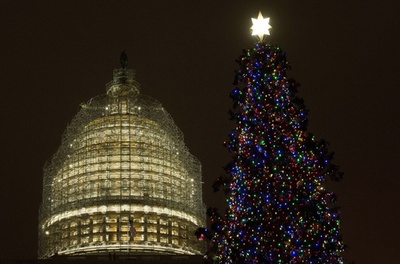米議会議事堂前でツリー点灯