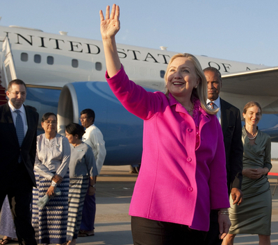 クリントン米国務長官、ミャンマー訪問