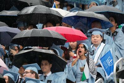 米コロンビア大学生、卒業式で親パレスチナ派リーダーの釈放を訴え