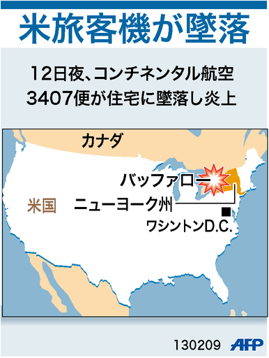 【図解】コンチネンタル航空機の墜落炎上事故、現場の位置