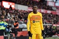 22-23スペイン1部リーグ第19節、ジローナ対FCバルセロナ。試合に臨むFCバルセロナのウスマン・デンベレ（2023年1月28日撮影）。(c)Pau BARRENA / AFP