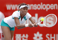 リターンショットを打つヴィーナス。(c)AFP/Getty Images JUNG YEON-JE