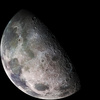 米航空宇宙局（NASA）が公開した、木星探査機ガリレオ（Galileo）が撮影した18枚の写真を合成して作成した月の画像（2009年12月9日提供）。(c)AFP/NASA/JPL/USGS