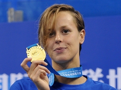 ペレグリニが女子400メートル自由形を制す、世界水泳