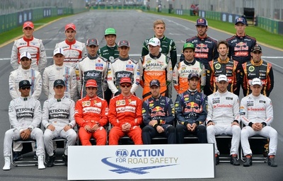 決勝前にドライバー勢ぞろいで写真撮影、オーストラリアGP