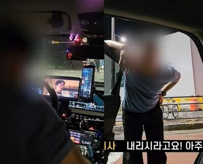 韓国・運転中にテレビ視聴、客の抗議に逆ギレのタクシー運転手
