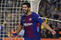 17-18スペイン1部リーグ第36節、FCバルセロナ対レアル・マドリード。先制ゴールを決め歓喜するFCバルセロナのルイス・スアレス（2018年5月6日撮影）。(c)AFP PHOTO / Josep LAGO