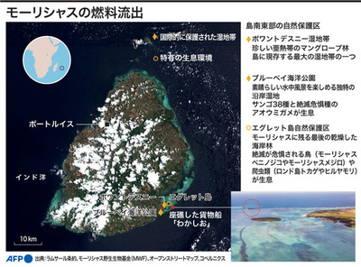 モーリシャス燃料流出、希少な自然有する湿地帯に被害の恐れ