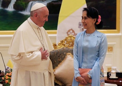 フランシスコ法王、ミャンマーで演説 ロヒンギャには直接言及せず