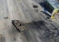 損傷したロシア軍の戦車。ウクライナ・キエフで。ウクライナ軍提供（2022年3月20日撮影）。(c)AFP PHOTO /Press service of the Ukrainian Ground Forces