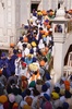 インド北部アムリツァル（Amritsar）にあるシーク教の総本山「黄金寺院（Golden Temple）」で、もみ合うシーク教徒たち（2014年6月6日撮影）。(c)AFP/NARINDER NANU