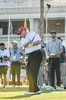 男子ゴルフ、リブゴルフ・インビテーショナル最終戦、米マイアミ大会の開幕を控え、トランプ・ナショナル・ドラール・ゴルフクラブでプレーするドナルド・トランプ氏（2022年10月27日撮影）。(c)Giorgio VIERA/ AFP