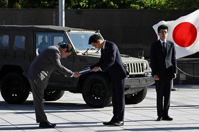 Japan hands over military vehicles to Ukraine