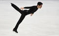 フィギュアスケート欧州選手権、男子シングル・ショートプログラム（SP）の演技に臨むハビエル・フェルナンデス（2017年1月27日撮影）。(c)AFP/JOE KLAMAR