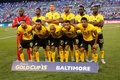 北中米カリブ海サッカー連盟ゴールドカップ準々決勝、ハイチ対ジャマイカ。試合前の写真撮影に臨むジャマイカの選手（2015年7月18日撮影）。(c)AFP/Getty Images/Rob Carr