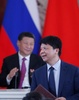 ロシア首都モスクワのクレムリン（ロシア大統領府）で行われた調印式に出席する中国の通信機器大手、華為技術（ファーウェイ）の郭平輪番会長（2019年6月5日撮影）。(c)Maxim SHIPENKOV / POOL / AFP