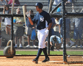 米大リーグ（MLB）、ニューヨーク・ヤンキース（%%New York Yankees%%）は18日、野手陣がフロリダ州タンパのジョージ・M・スタインブレナー（George M. Steinbrenner Field）で行われているキャンプに合流し練習を開始した。写真は打撃練習に臨むアレックス・ロドリゲス（%%Alex Rodriguez%%）。(c)AFP/Getty Images/Al Messerschmidt