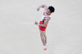 リオデジャネイロ五輪、体操男子予選。ゆかの演技に臨む内村航平（2016年8月6日撮影）。(c)AFP/Emmanuel DUNAND