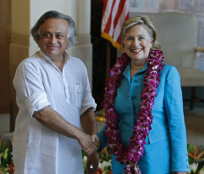 クリントン米国務長官、気候変動問題でインド環境相と会談