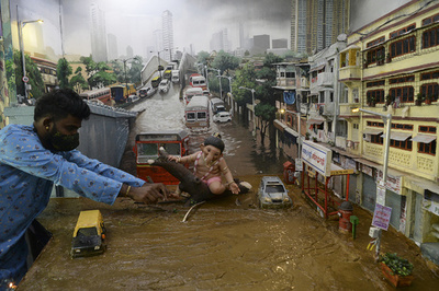 【今日の1枚】ジオラマで表現、苦難の道を進む神 インド