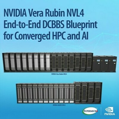 Supermicro、コンバージドHPCおよびAIインフラ向けにネイティブFP64性能を備えたNVIDIA Vera Rubin NVL4エンドツーエンドDCBBSブループリントを提供