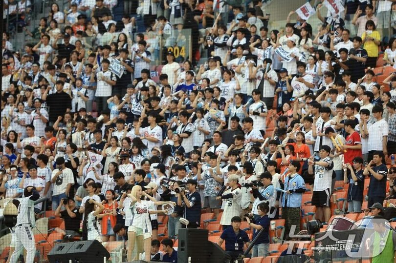 7月4日、ソウル蚕室球場であったハンファ・イーグルス対斗山ベアーズ戦(c)news1