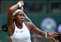 テニス、ウィンブルドン選手権、女子シングルス4回戦。リターンを打つコリ・ガウフ（2021年7月5日撮影）。(c)Glyn KIRK / AFP