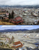 東日本大震災の被災地の震災直後の様子と、2012年1月の様子。

写真上は津波被害を受けた宮城県気仙沼市（2011年3月16日撮影）。写真下は現在の様子（2012年1月14日撮影）。(c)AFP/PHILIPPE LOPEZ/TORU YAMANAKA