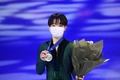 フィギュアスケート世界選手権、男子シングル・フリースケーティング（FS）。2位に入った鍵山優真（2021年3月27日撮影）。(c)Jonathan NACKSTRAND / AFP