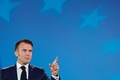 ベルギー・ブリュッセルで、欧州連合（EU）首脳会議後の記者会見に臨むフランスのエマニュエル・マクロン大統領（2024年10月17日撮影）。(c)Ludovic MARIN / AFP