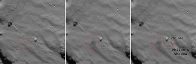 彗星着陸機「フィラエ」、バウンドする様子捉えた画像 ESA