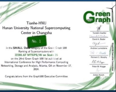 中国のスパコン「天河」がグラフコンピューティングの省エネで世界一に