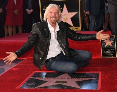 英ヴァージン創業者リチャード・ブランソン氏、ハリウッドの殿堂入り