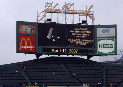 ＜07MLB＞ボストン・レッドソックスvsシアトル・マリナーズ戦は雨天中止に - 米国