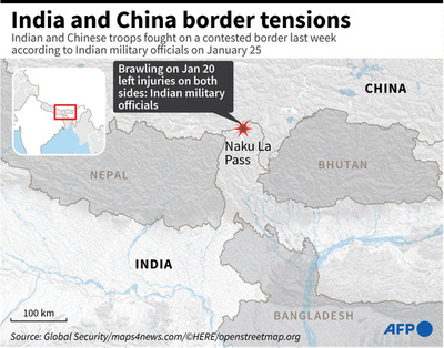 中印ヒマラヤ国境でまた乱闘、両軍に負傷者