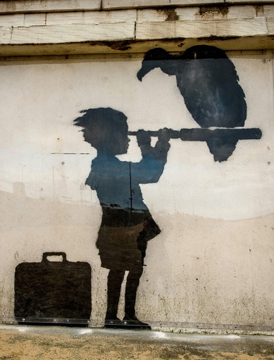 バンクシー氏の壁画、移民らの窮状を表現 仏カレー