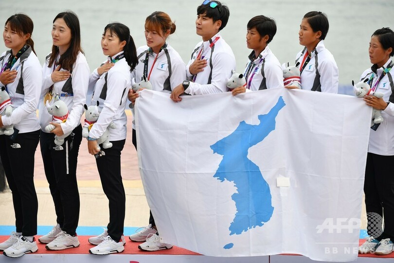 南北合同チームが歴史的な金メダル、アジア大会カヌー女子