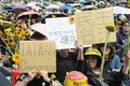 台湾・台北（Taipei）の総統府前で行われたデモの様子（2014年3月30日撮影）。(c)AFP/Sam Yeh