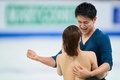 フィギュアスケート世界選手権、ペア・ショートプログラム（SP）。演技に臨む三浦璃来/木原龍一組（2024年3月20日撮影）。(c)Geoff Robins / AFP