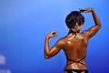 中国南部の広州（Guangzhou）で第46回アジア世界ボディービル選手権（Asian Bodybuilding and Physique Sports Championships）が開催されている。アジア20か国から200人を超す選手が大会に集まった（2012年9月23日撮影）。(c)AFP