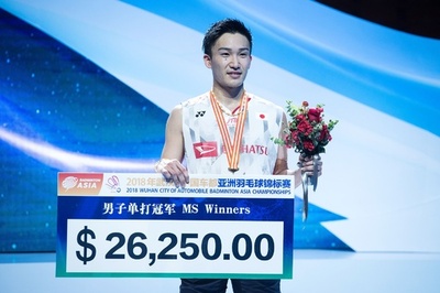 桃田が五輪金メダリスト破りアジア選手権優勝
