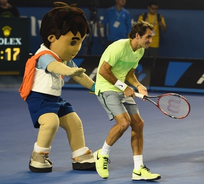 全豪オープン出場選手がエキシビションマッチでプレー