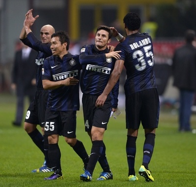 長友が追加点、インテルがリボルノ下す