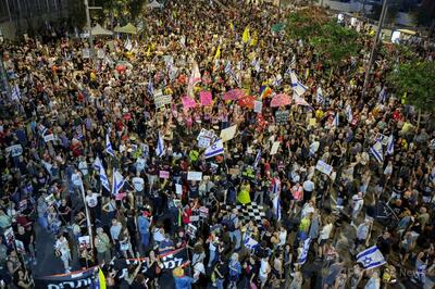 イスラエルで人質解放求め抗議再開 イラン停戦後初