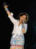 「ラテンアメリカ・ツアー（Latin American Tour）」を行っている歌手のグロリア・エステファン（Gloria Estefan）が10日、ウルグアイ・プンタデルエステ（Punta del Este）のコンラッドホテル（Conrad Hotel）でパフォーマンスを披露した（2009年4月10日撮影）。(c)AFP/MARIANA SUAREZ