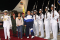 キューバでの4回目のがん治療を受け、ベネズエラに帰国したウゴ・チャベス（Hugo Chavez）大統領（2011年9月22日撮影）。(c)AFP/CUBADEBATE