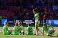 女子サッカー欧州チャンピオンズリーグ決勝、FCバルセロナ対VfLボルフスブルク。敗戦に落胆するVfLボルフスブルクの選手（2023年6月3日撮影）。(c)JOHN THYS / AFP