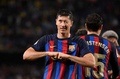 22-23スペイン1部リーグ第32節、FCバルセロナ対レアル・ベティス。チーム2点目のゴールを決めて喜ぶFCバルセロナのロベルト・レワンドフスキ（2023年4月29日撮影）。(c)Josep LAGO/ AFP